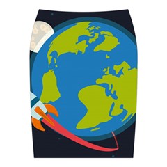 Spaceship Design Midi Wrap Pencil Skirt from ArtsNow.com Back