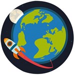 Spaceship Design Wooden Bottle Opener (Round)