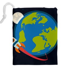 Spaceship Design Drawstring Pouch (5XL) from ArtsNow.com Back