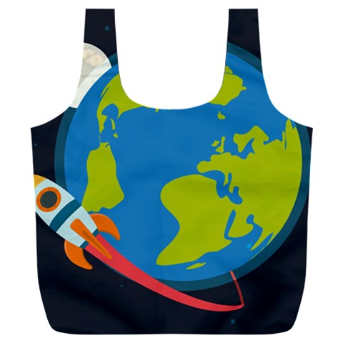 Spaceship Design Full Print Recycle Bag (XXL) from ArtsNow.com Front