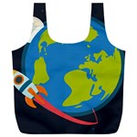 Spaceship Design Full Print Recycle Bag (XXL)