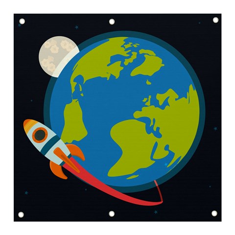 Spaceship Design Banner and Sign 3  x 3  from ArtsNow.com Front