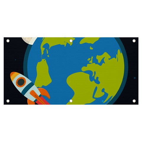 Spaceship Design Banner and Sign 4  x 2  from ArtsNow.com Front