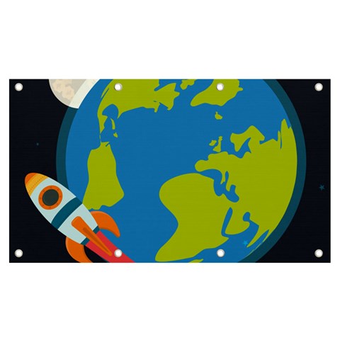 Spaceship Design Banner and Sign 7  x 4  from ArtsNow.com Front
