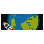Spaceship Design Banner and Sign 8  x 3 