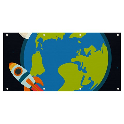 Spaceship Design Banner and Sign 8  x 4  from ArtsNow.com Front