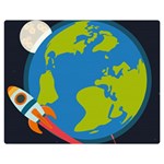 Spaceship Design Premium Plush Fleece Blanket (Medium)