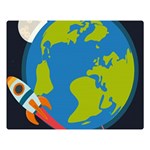 Spaceship Design Premium Plush Fleece Blanket (Large)
