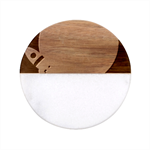 Spaceship Design Classic Marble Wood Coaster (Round) 