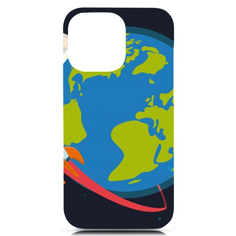 Spaceship Design iPhone 14 Pro Max Black UV Print Case from ArtsNow.com Front