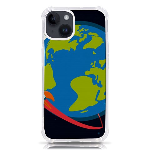 Spaceship Design iPhone 14 TPU UV Print Case from ArtsNow.com Front