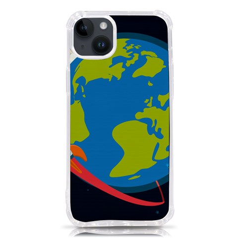 Spaceship Design iPhone 14 Plus TPU UV Print Case from ArtsNow.com Front