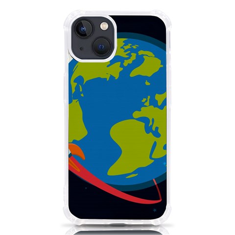 Spaceship Design iPhone 13 TPU UV Print Case from ArtsNow.com Front