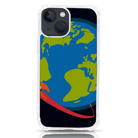 Spaceship Design iPhone 13 mini TPU UV Print Case from ArtsNow.com Front