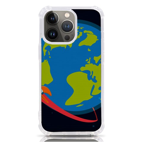 Spaceship Design iPhone 13 Pro TPU UV Print Case from ArtsNow.com Front