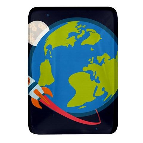Spaceship Design Rectangular Glass Fridge Magnet (4 pack) from ArtsNow.com Front
