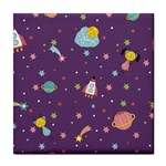 Space Travels Seamless Pattern Vector Cartoon Tile Coaster