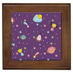 Space Travels Seamless Pattern Vector Cartoon Framed Tile