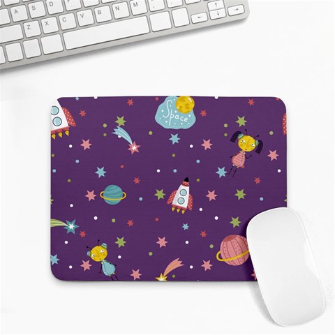 Space Travels Seamless Pattern Vector Cartoon Small Mousepad from ArtsNow.com Front