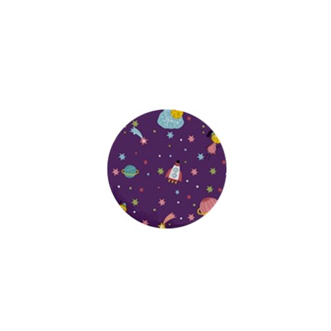 Space Travels Seamless Pattern Vector Cartoon 1  Mini Buttons from ArtsNow.com Front