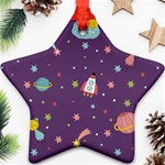 Space Travels Seamless Pattern Vector Cartoon Ornament (Star)