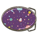 Space Travels Seamless Pattern Vector Cartoon Belt Buckles