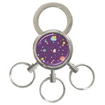 Space Travels Seamless Pattern Vector Cartoon 3-Ring Key Chain