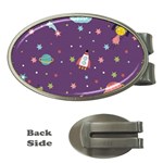Space Travels Seamless Pattern Vector Cartoon Money Clips (Oval) 