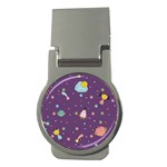 Space Travels Seamless Pattern Vector Cartoon Money Clips (Round) 