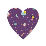 Space Travels Seamless Pattern Vector Cartoon Heart Magnet