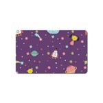 Space Travels Seamless Pattern Vector Cartoon Magnet (Name Card)