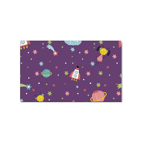 Space Travels Seamless Pattern Vector Cartoon Sticker Rectangular (100 pack) from ArtsNow.com Front