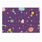 Space Travels Seamless Pattern Vector Cartoon Postcard 4 x 6  (Pkg of 10)