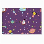 Space Travels Seamless Pattern Vector Cartoon Postcards 5  x 7  (Pkg of 10)