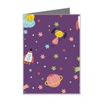 Space Travels Seamless Pattern Vector Cartoon Mini Greeting Card