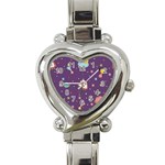 Space Travels Seamless Pattern Vector Cartoon Heart Italian Charm Watch