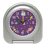 Space Travels Seamless Pattern Vector Cartoon Travel Alarm Clock
