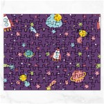 Space Travels Seamless Pattern Vector Cartoon Rectangular Jigsaw Puzzl
