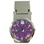 Space Travels Seamless Pattern Vector Cartoon Money Clip Watches