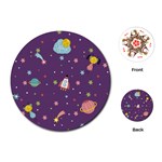 Space Travels Seamless Pattern Vector Cartoon Playing Cards Single Design (Round)