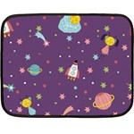 Space Travels Seamless Pattern Vector Cartoon Fleece Blanket (Mini)