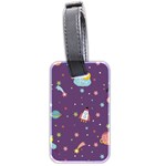 Space Travels Seamless Pattern Vector Cartoon Luggage Tag (two sides)