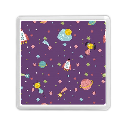 Space Travels Seamless Pattern Vector Cartoon Memory Card Reader (Square) from ArtsNow.com Front