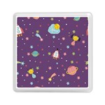 Space Travels Seamless Pattern Vector Cartoon Memory Card Reader (Square)