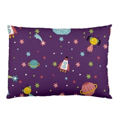 Space Travels Seamless Pattern Vector Cartoon Pillow Case (Two Sides) from ArtsNow.com Back