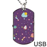 Space Travels Seamless Pattern Vector Cartoon Dog Tag USB Flash (One Side)