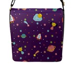 Space Travels Seamless Pattern Vector Cartoon Flap Closure Messenger Bag (L)