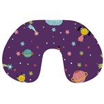 Space Travels Seamless Pattern Vector Cartoon Travel Neck Pillow