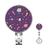 Space Travels Seamless Pattern Vector Cartoon Stainless Steel Nurses Watch