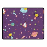 Space Travels Seamless Pattern Vector Cartoon Two Sides Fleece Blanket (Small)